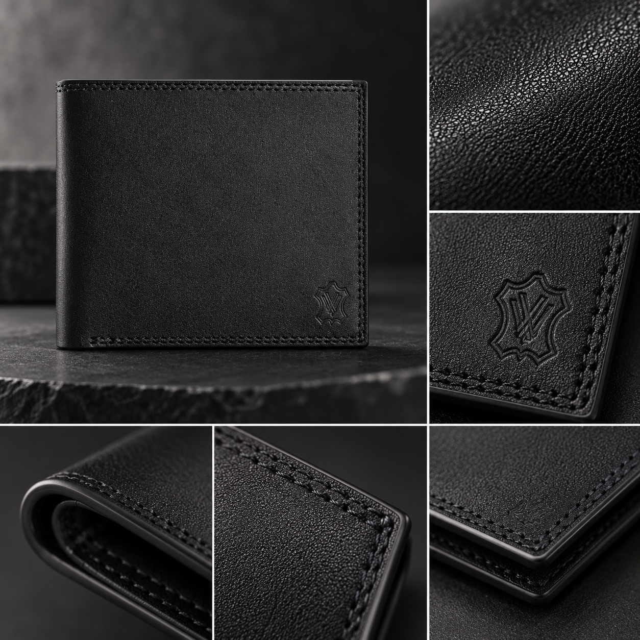 VALANTI Men's Black Leather Bifold Wallet Slim Card Cash ID Holder Formal Gift UK 4 VALANTI Men's Black Leather Bifold Wallet Slim Card Cash ID Holder Formal Gift UK - Image 4