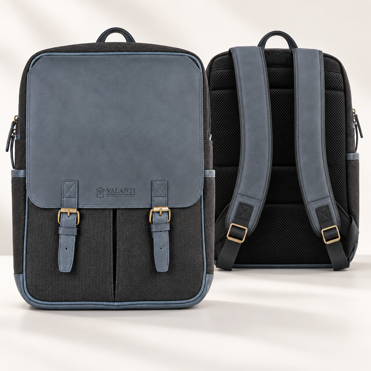 Slate Grey Canvas Leather Backpack Laptop Travel Work College School Rucksack UK 5 Slate Grey Canvas Leather Backpack Laptop Travel Work College School Rucksack UK - Image 5