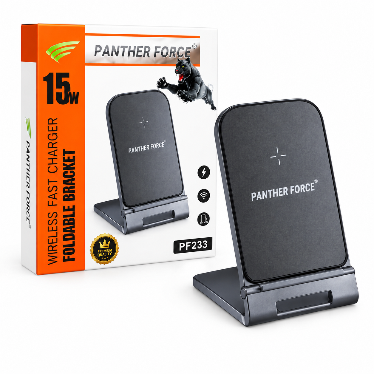 PANTHER FORCE 15W Wireless Fast Charger Foldable Bracket Stand 3 PANTHER FORCE 15W Wireless Fast Charger Foldable Bracket Stand - Image 3