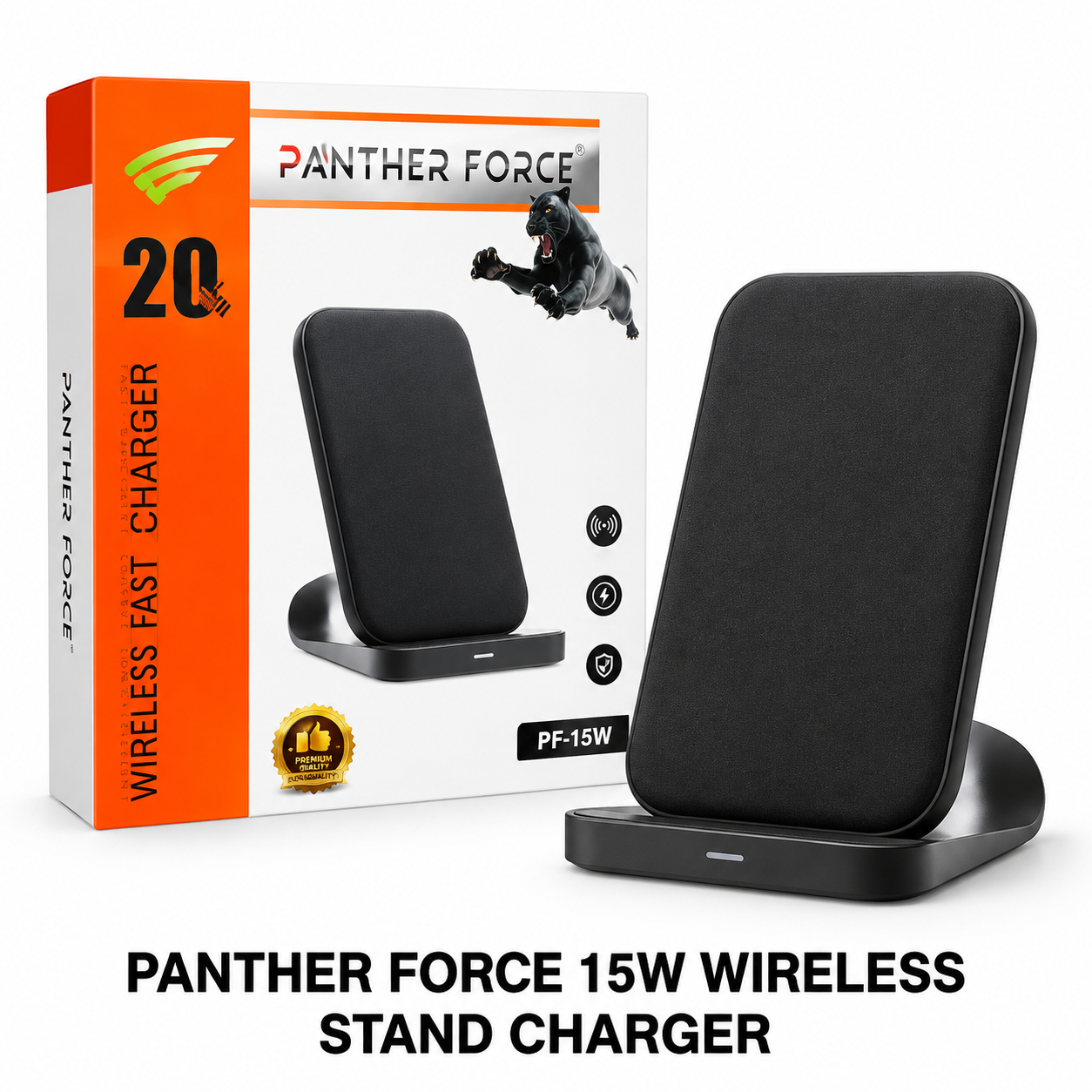 PANTHER FORCE 15W Wireless Stand Charger – Premium Fast Charging 1 PANTHER FORCE 15W Wireless Stand Charger – Premium Fast Charging