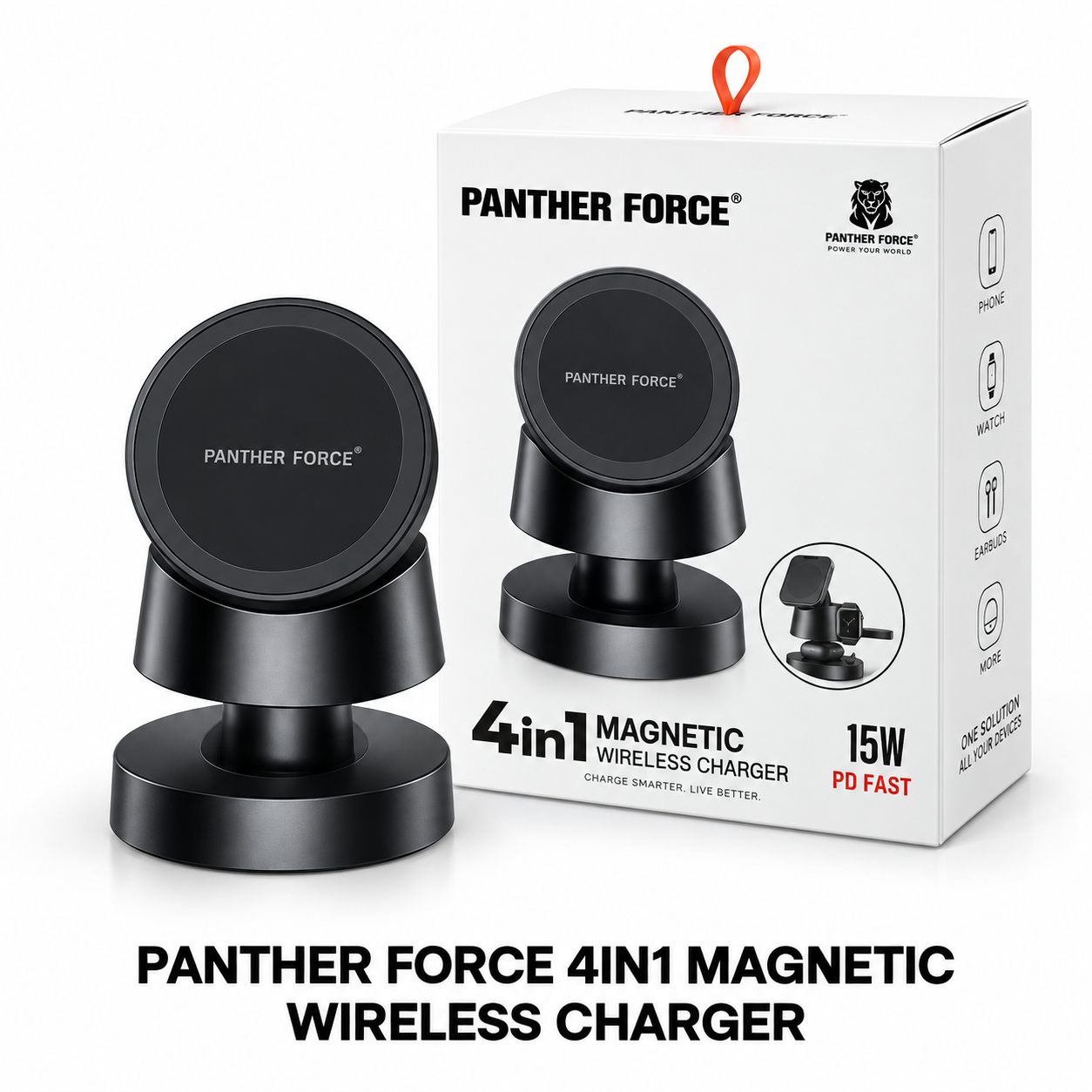 ANTHER FORCE 4-in-1 Magnetic Wireless Charger Stand – 15W PD Fast 1 ANTHER FORCE 4-in-1 Magnetic Wireless Charger Stand – 15W PD Fast