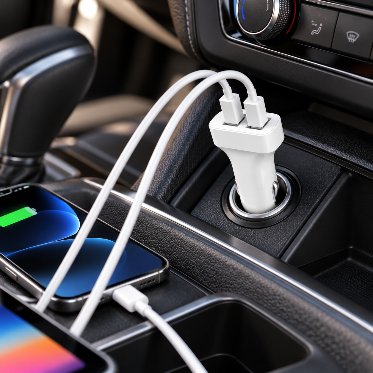 ANTHER FORCE Dual USB Smart Car Charger – White 4 ANTHER FORCE Dual USB Smart Car Charger – White - Image 4