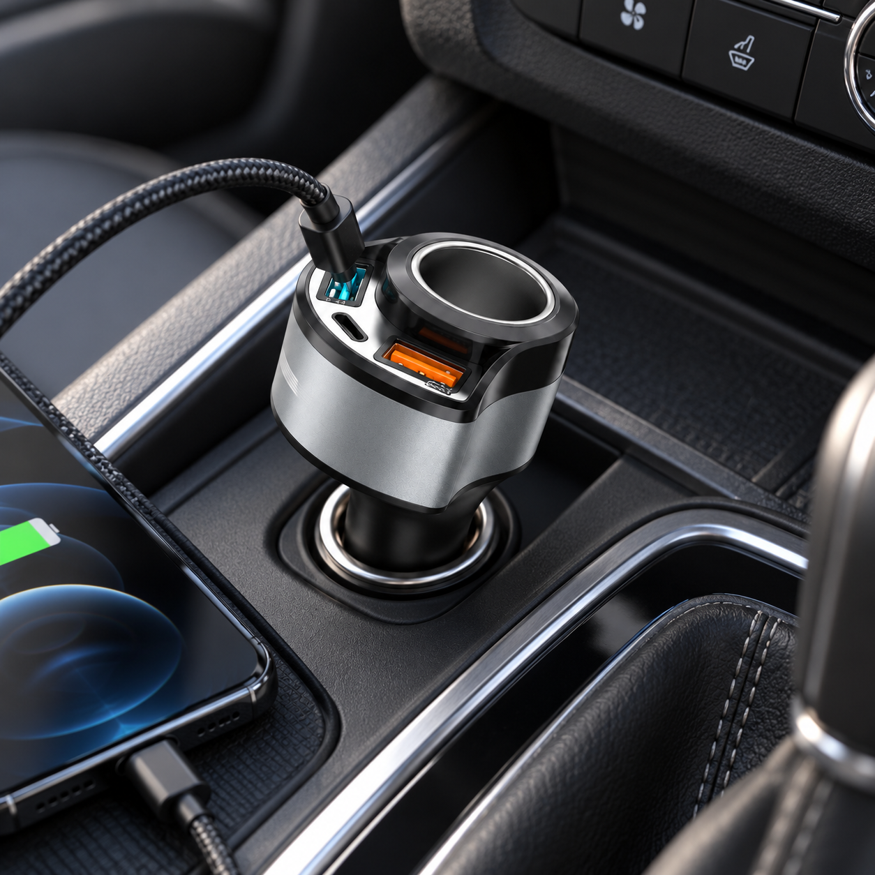 PANTHER FORCE 4-in-1 Car Charger Splitter – Faster & Smarter 4 PANTHER FORCE 4-in-1 Car Charger Splitter – Faster & Smarter - Image 4