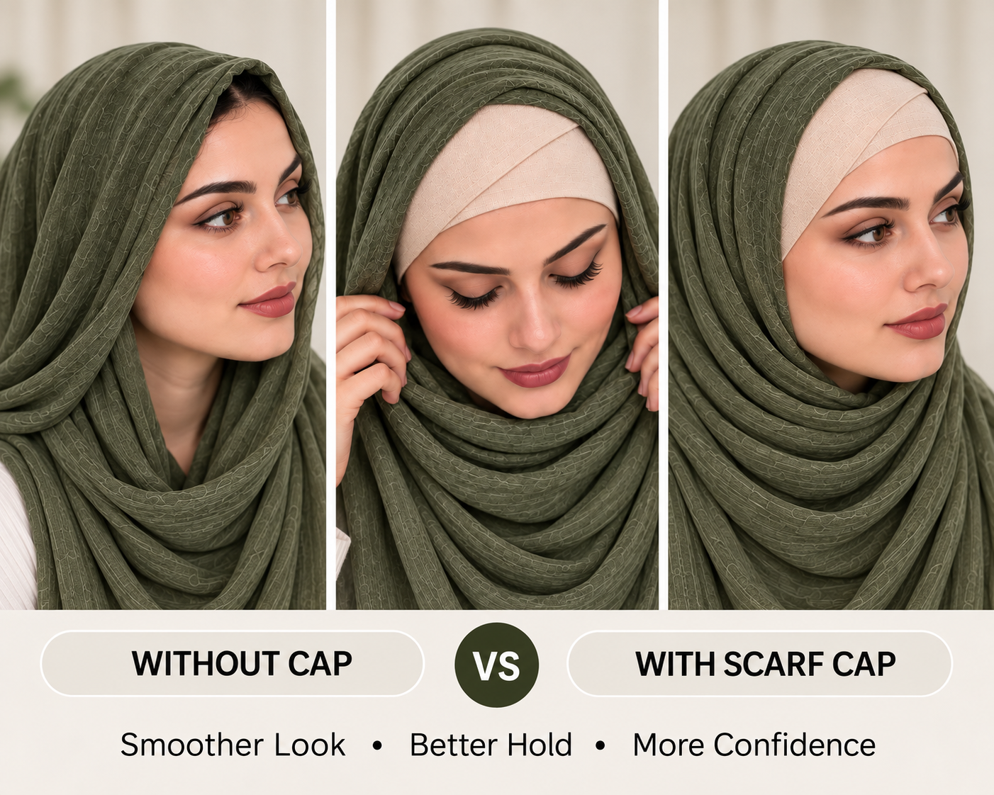 Premium Warm Ivory Hijab Under-Scarf Cap - Smooth, Secure & Effortless Fit 5 Premium Warm Ivory Hijab Under-Scarf Cap - Smooth, Secure & Effortless Fit - Image 5