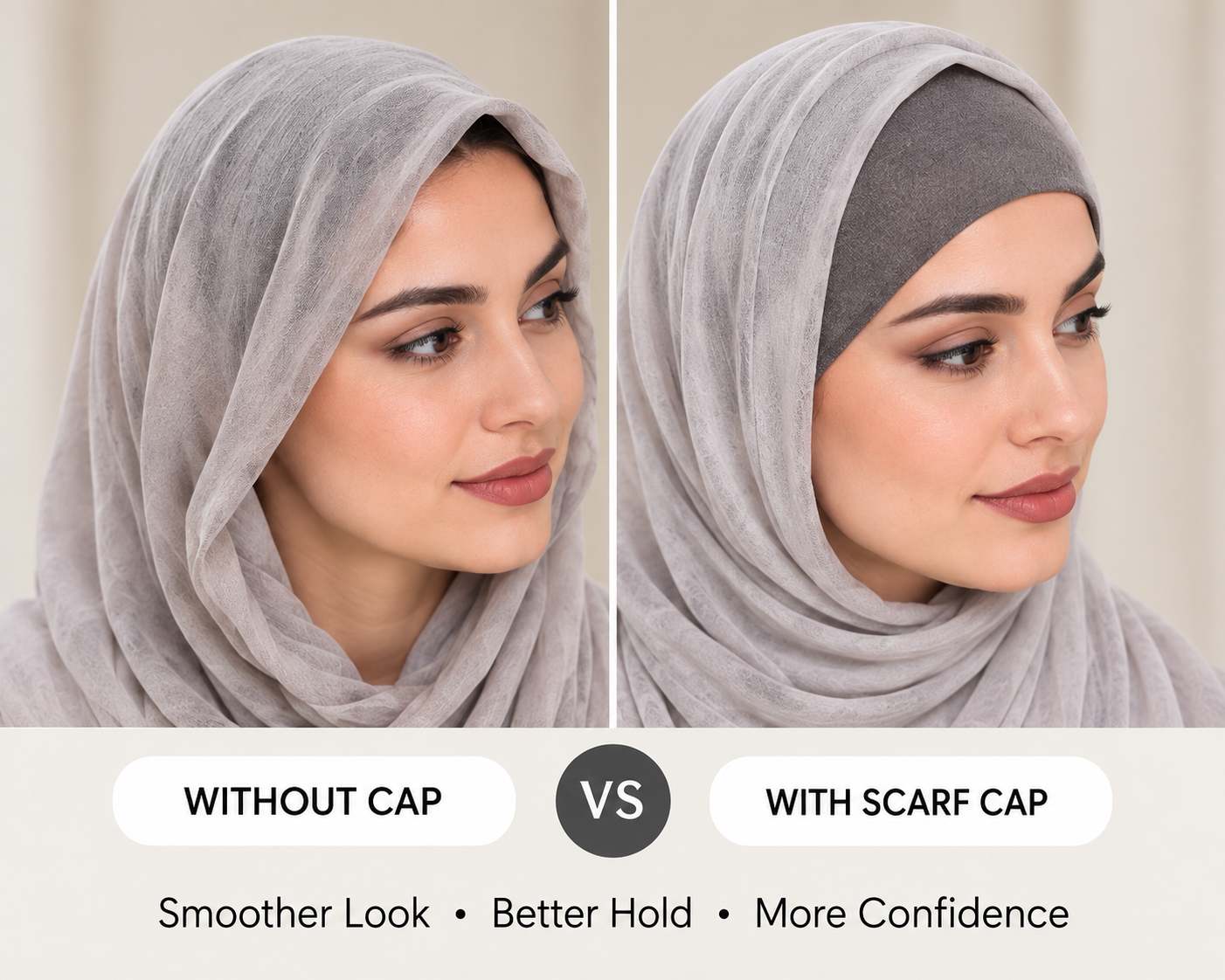Premium Muted Blue Grey Hijab Under-Scarf Cap - Smooth, Secure & Effortless Fit 2 Premium Muted Blue Grey Hijab Under-Scarf Cap - Smooth, Secure & Effortless Fit - Image 2