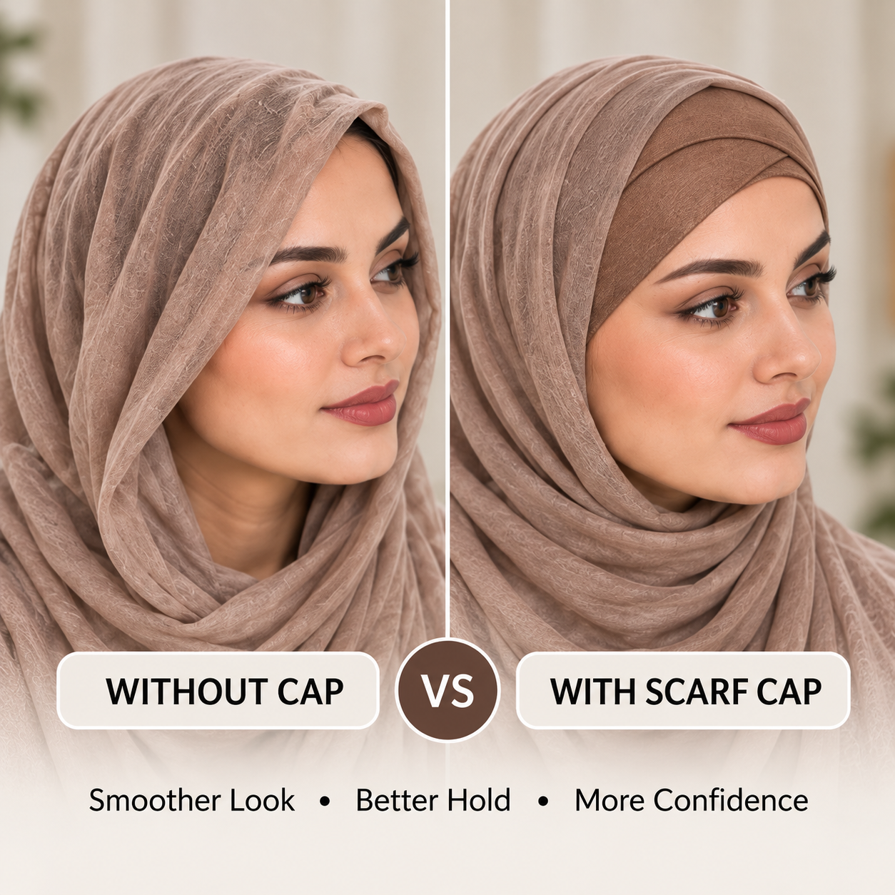 Premium Dusty Taupe Brown Hijab Under-Scarf Cap - Smooth, Secure & Effortless Fit 2 Premium Dusty Taupe Brown Hijab Under-Scarf Cap - Smooth, Secure & Effortless Fit - Image 2