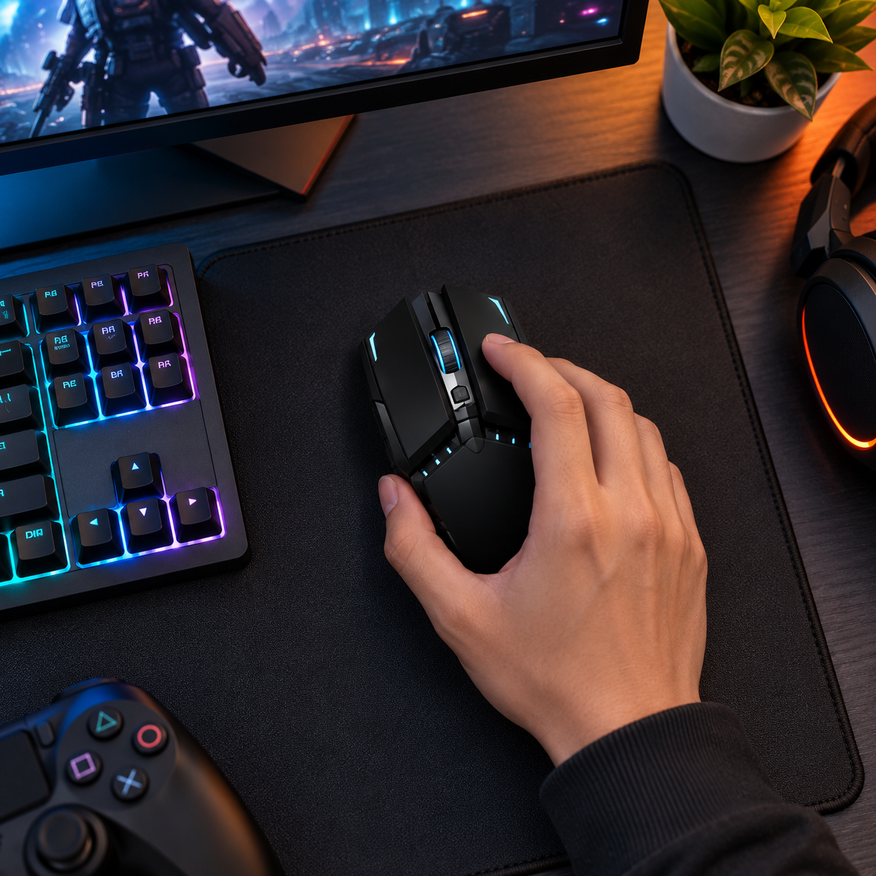 PANTHER FORCE Wired Gaming Mouse - Blue LED, Ergonomic Grip, Braided Cable 4 PANTHER FORCE Wired Gaming Mouse - Blue LED, Ergonomic Grip, Braided Cable - Image 4