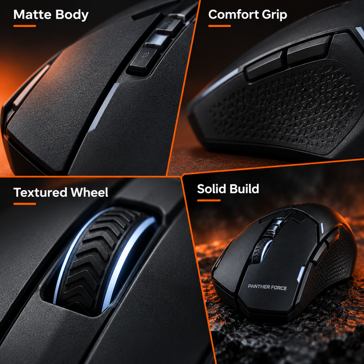PANTHER FORCE Wired Gaming Mouse - Blue LED, Multi-Button Design, Braided Cable 4 PANTHER FORCE Wired Gaming Mouse - Blue LED, Multi-Button Design, Braided Cable - Image 4