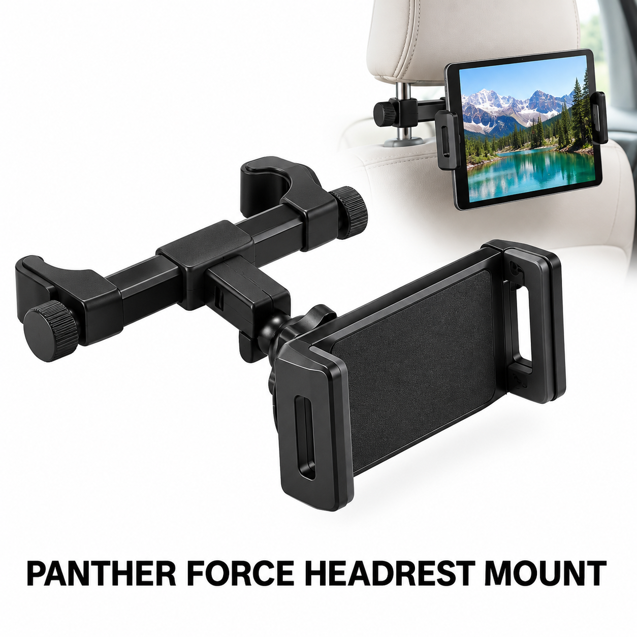 Panther Force Car Headrest Tablet Holder Adjustable Rear Seat Phone Mount Black 1 Panther Force Car Headrest Tablet Holder Adjustable Rear Seat Phone Mount Black