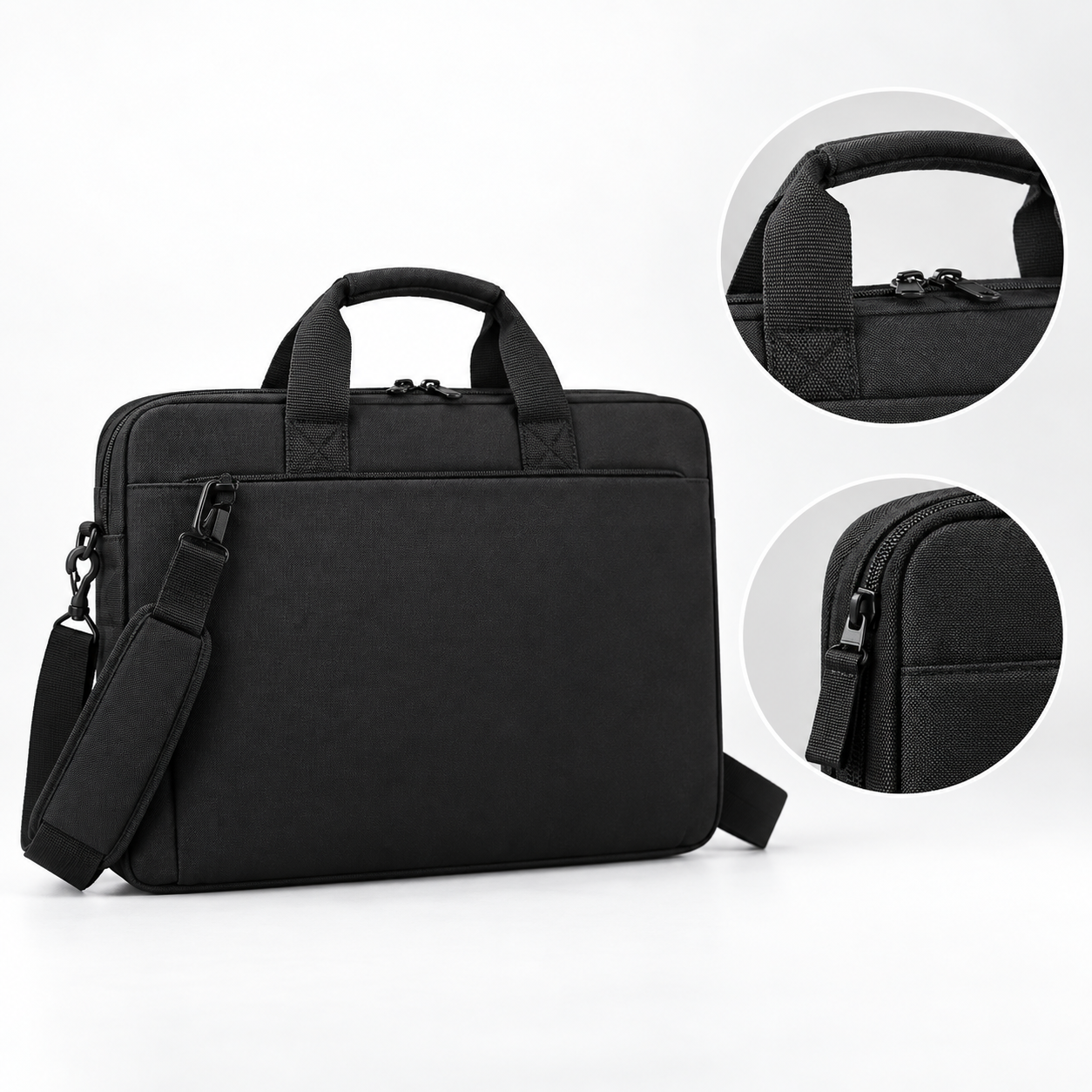 Panther Force 15.6 Inch Black Laptop Bag Padded Shoulder Briefcase Office Travel 4 Panther Force 15.6 Inch Black Laptop Bag Padded Shoulder Briefcase Office Travel - Image 4