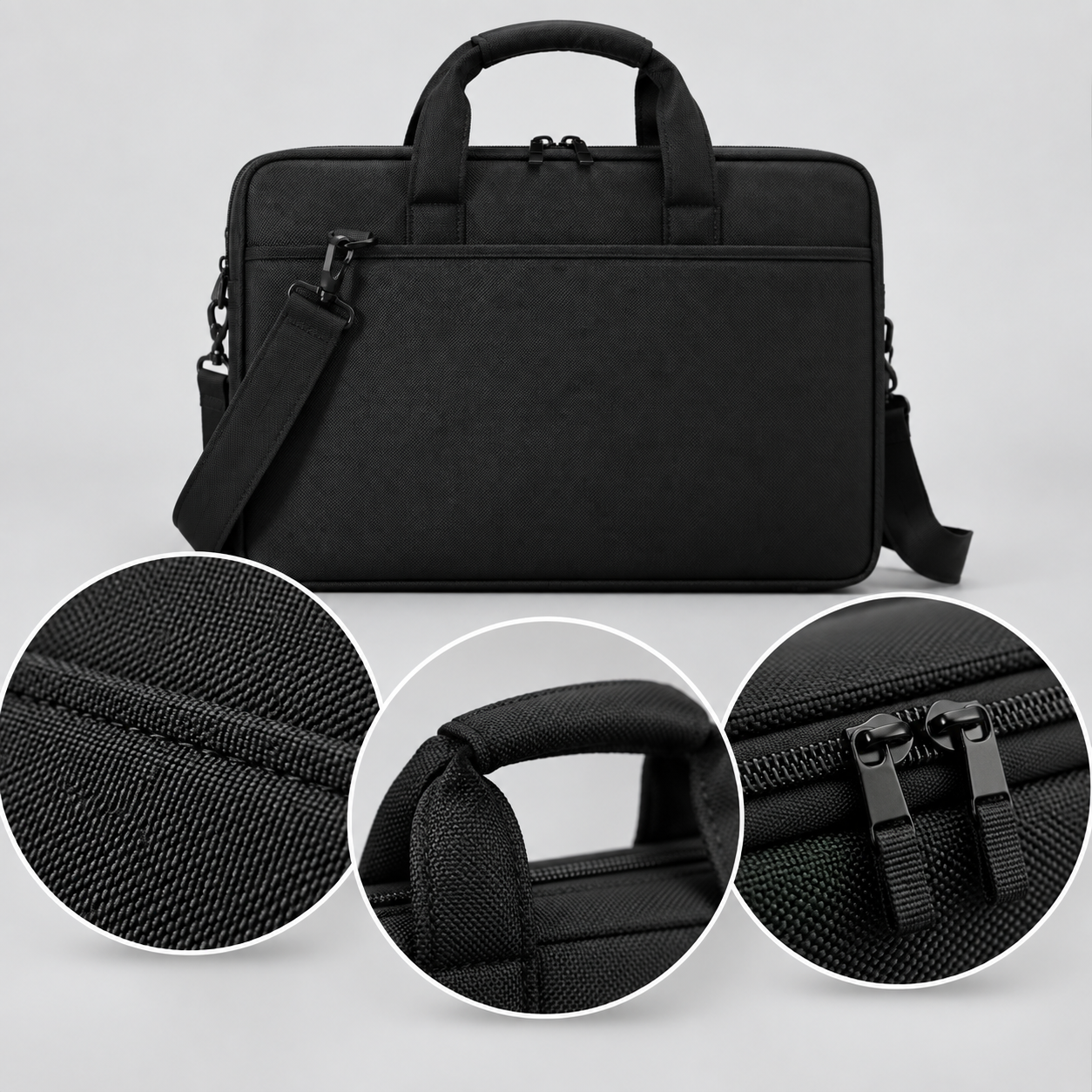 Panther Force 15.6 Inch Black Laptop Bag Padded Shoulder Briefcase Office Travel 3 Panther Force 15.6 Inch Black Laptop Bag Padded Shoulder Briefcase Office Travel - Image 3