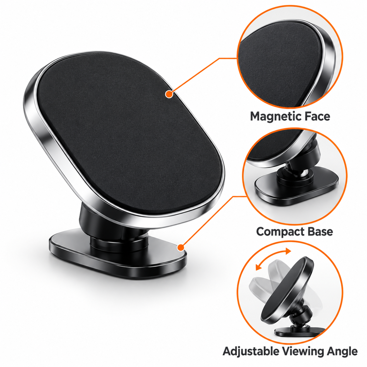 Panther Force Magnetic Car Phone Holder Mount 360° Rotation Dashboard Stand 3 Panther Force Magnetic Car Phone Holder Mount 360° Rotation Dashboard Stand - Image 3