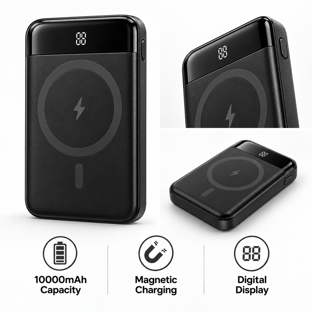 Panther Force MagSafe 5000mAh Magnetic Wireless Power Bank USB-C LED Display 3 Panther Force MagSafe 5000mAh Magnetic Wireless Power Bank USB-C LED Display - Image 3