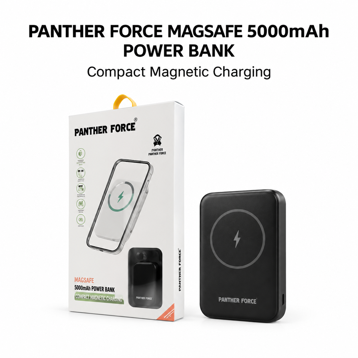 Panther Force MagSafe 5000mAh Magnetic Wireless Power Bank USB-C LED Display 1 Panther Force MagSafe 5000mAh Magnetic Wireless Power Bank USB-C LED Display
