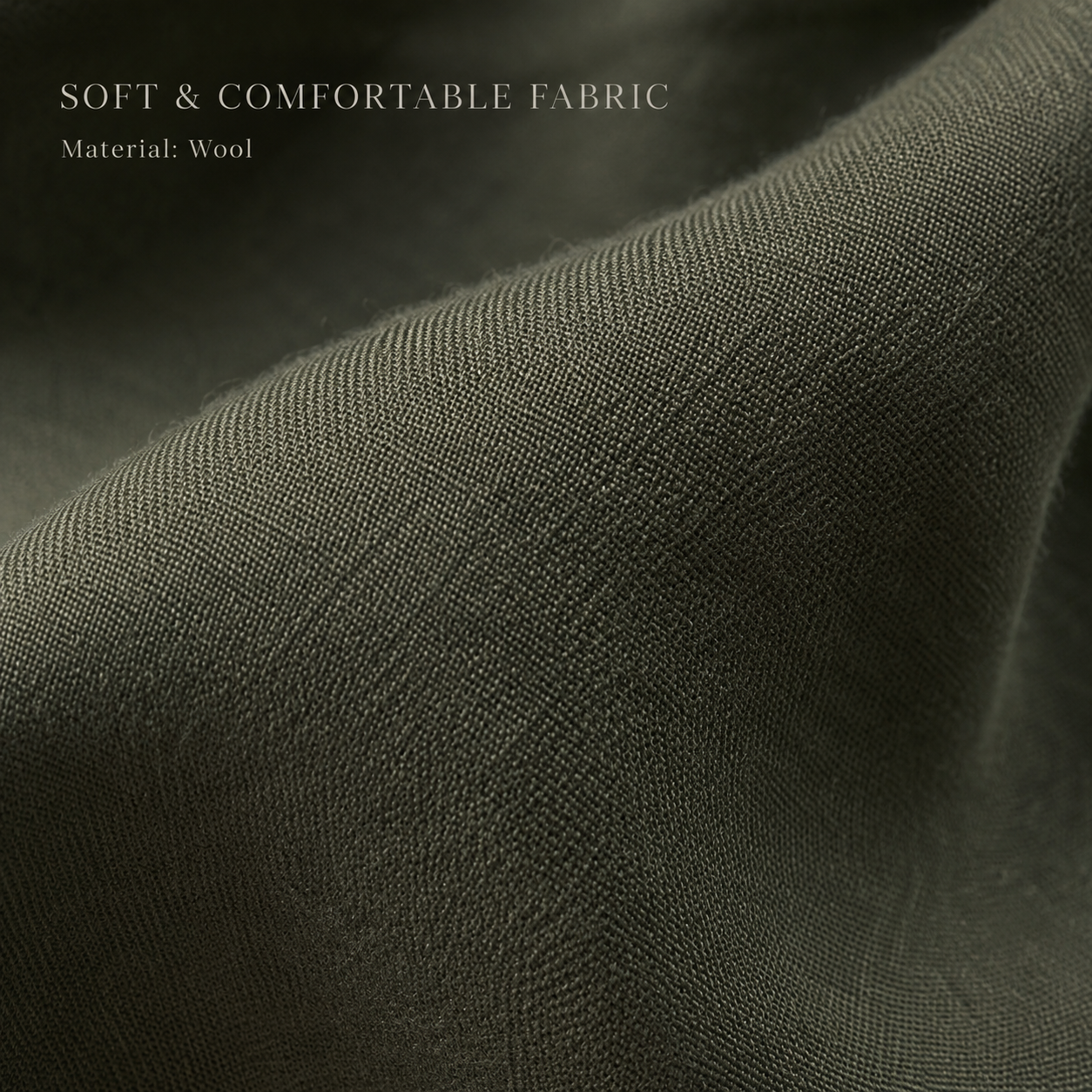 Dark Olive Green Wool Scarf Soft Warm Woven Winter Shawl Wrap 1.8m x 63cm 2 Dark Olive Green Wool Scarf Soft Warm Woven Winter Shawl Wrap 1.8m x 63cm - Image 2