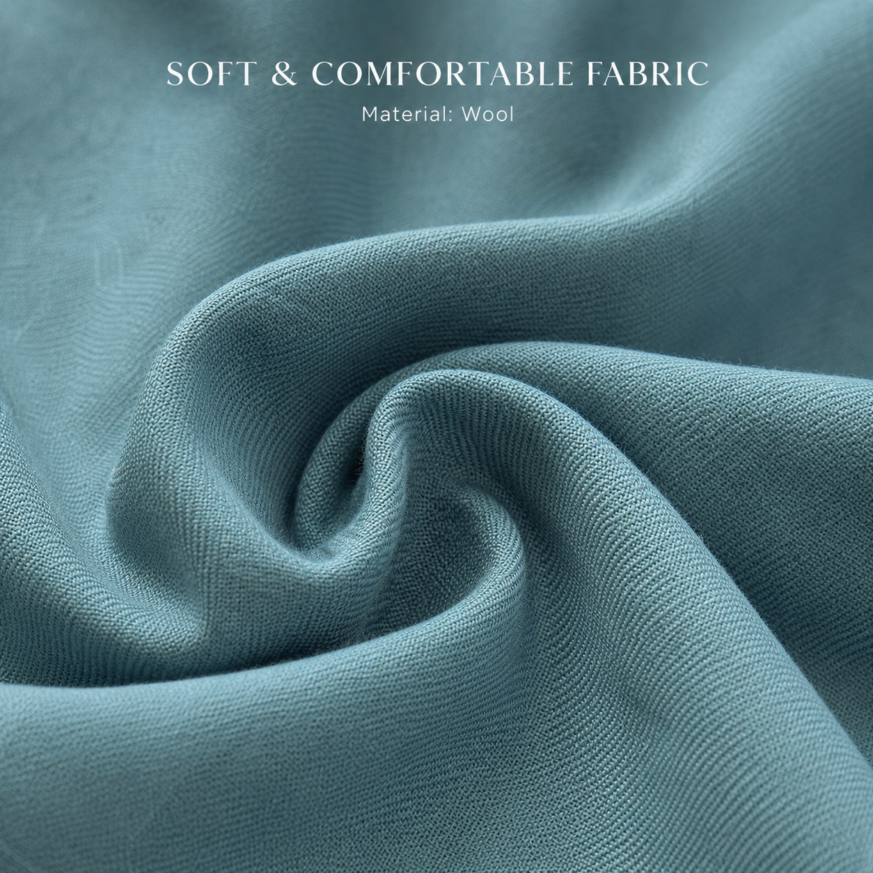 Teal Blue Wool Scarf Soft Warm Woven Winter Shawl Wrap 1.8m x 63cm 2 Teal Blue Wool Scarf Soft Warm Woven Winter Shawl Wrap 1.8m x 63cm - Image 2