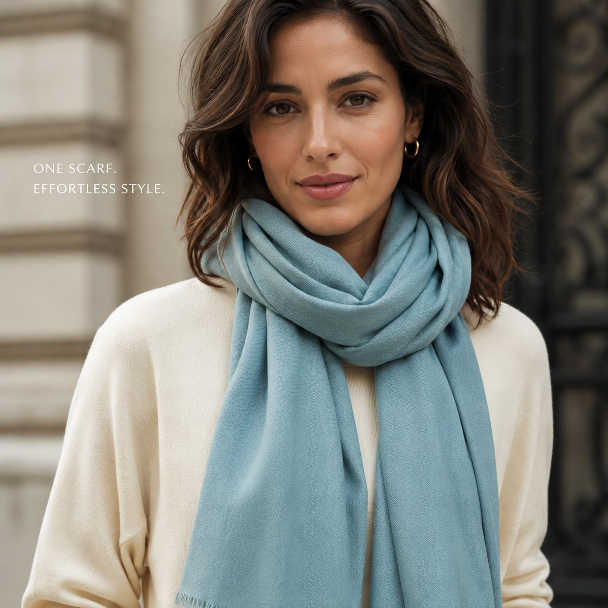Teal Blue Wool Scarf Soft Warm Woven Winter Shawl Wrap 1.8m x 63cm 5 Teal Blue Wool Scarf Soft Warm Woven Winter Shawl Wrap 1.8m x 63cm - Image 5