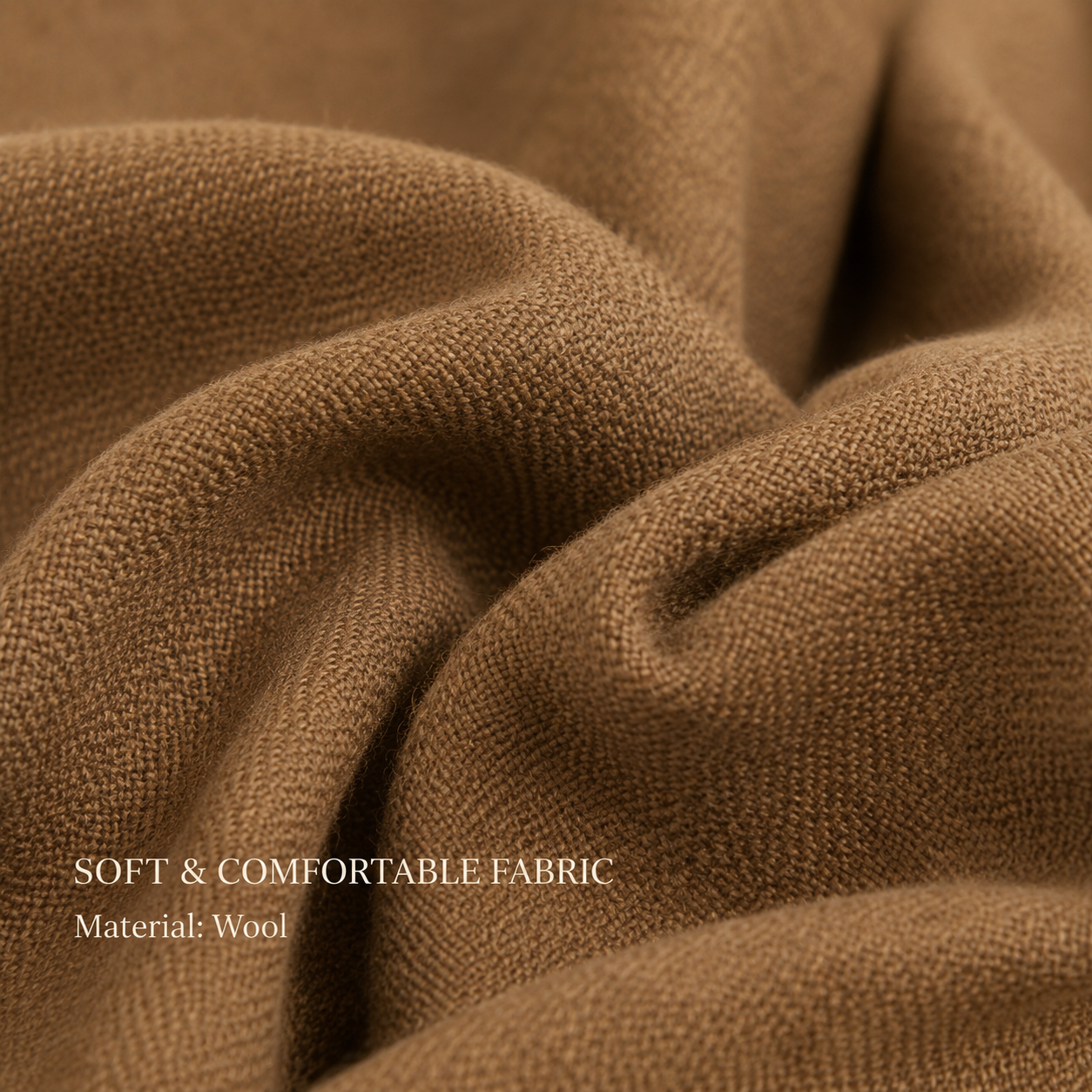 Khaki Brown Wool Scarf Soft Warm Woven Winter Shawl Wrap 1.8m x 63cm 2 Khaki Brown Wool Scarf Soft Warm Woven Winter Shawl Wrap 1.8m x 63cm - Image 2