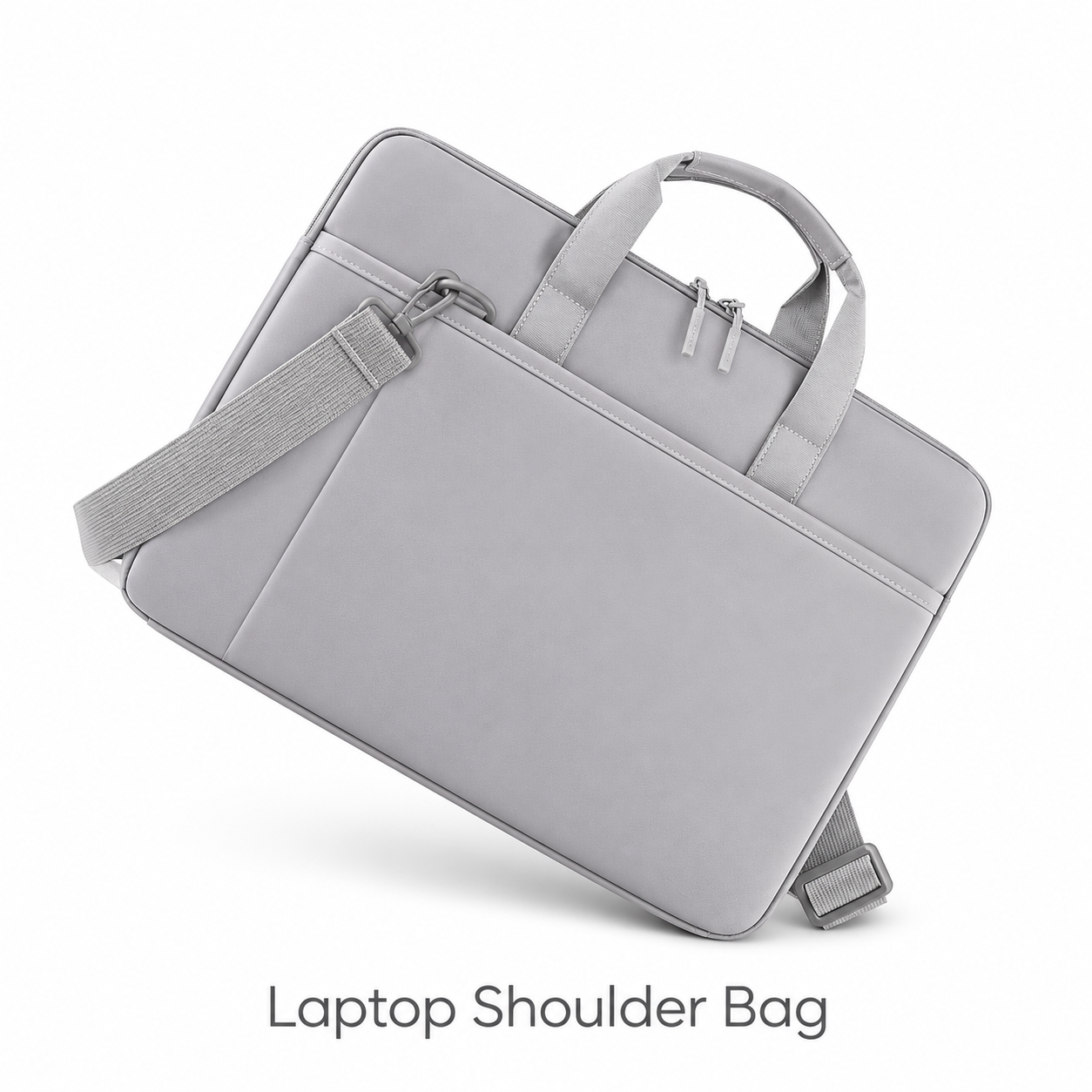 Grey Laptop Shoulder Bag 15.6 Inch Padded Briefcase Adjustable Strap Office Work 1 Grey Laptop Shoulder Bag 15.6 Inch Padded Briefcase Adjustable Strap Office Work