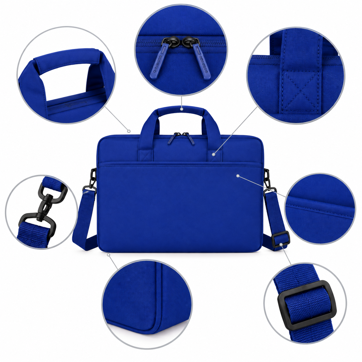 Royal Blue 15.6 Inch Laptop Bag Padded Water Resistant Shoulder Briefcase Office 4 Royal Blue 15.6 Inch Laptop Bag Padded Water Resistant Shoulder Briefcase Office - Image 4