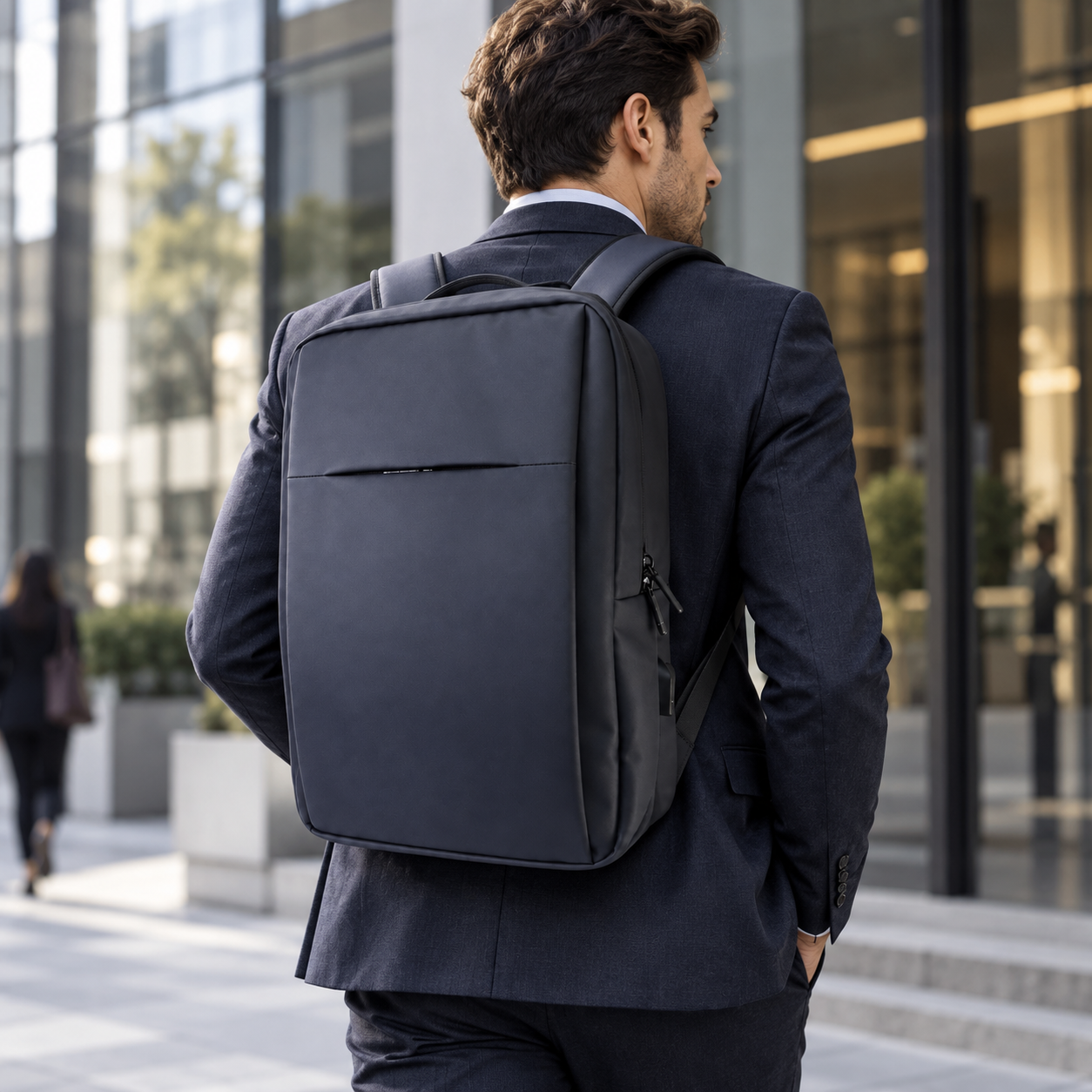Laptop Backpack 15.6 Inch Water Resistant Business Travel Office Work Bag Black 5 Laptop Backpack 15.6 Inch Water Resistant Business Travel Office Work Bag Black - Image 5