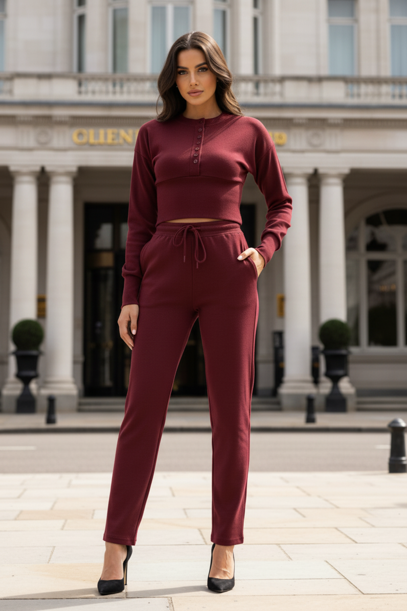 Ladies New Compressed Rib Button Suit 4 Ladies New Compressed Rib Button Suit - Image 4