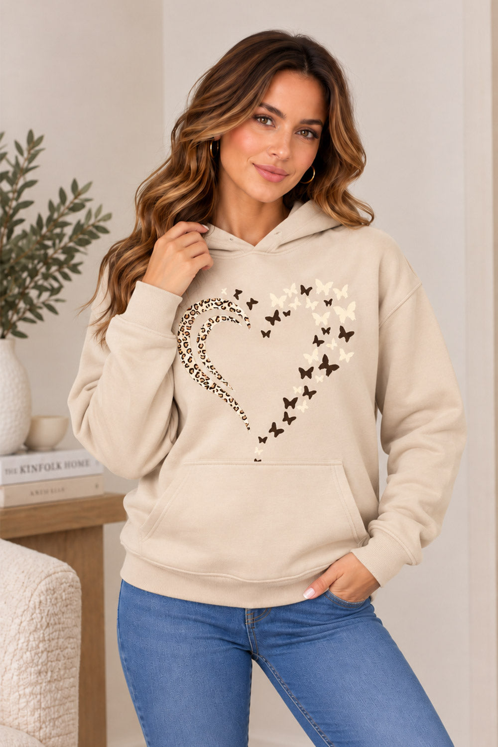 Ladies Leopard Heart Butterfly Print Oversize Hoodie Sweatshirt 1 Ladies Leopard Heart Butterfly Print Oversize Hoodie Sweatshirt