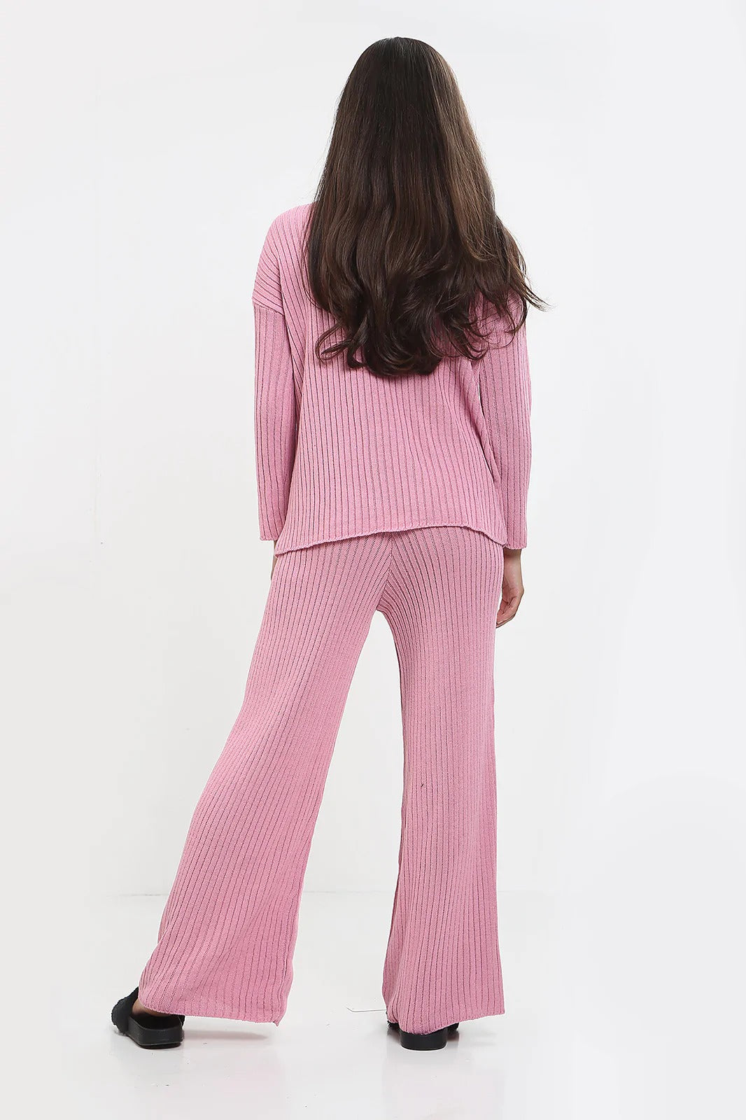 Womens Ladies Knitted Ribbed Round Neck 2 Pcs Loungewear Tracksuit Set 7 Womens Ladies Knitted Ribbed Round Neck 2 Pcs Loungewear Tracksuit Set - Image 7
