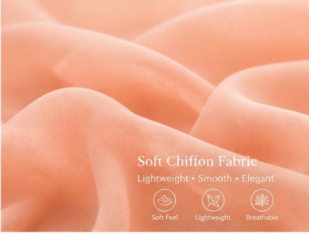 Peach Chiffon Scarf Women Lightweight Soft Hijab Shawl Wrap Elegant 3 Peach Chiffon Scarf Women Lightweight Soft Hijab Shawl Wrap Elegant - Image 3