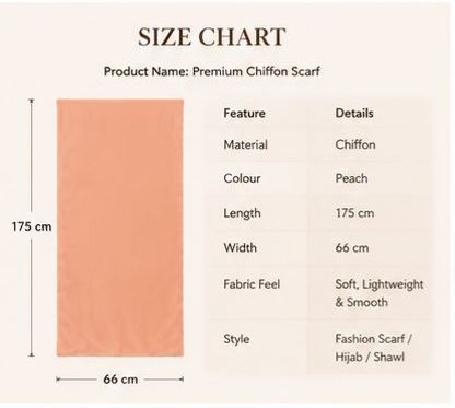 Peach Chiffon Scarf Women Lightweight Soft Hijab Shawl Wrap Elegant 4 Peach Chiffon Scarf Women Lightweight Soft Hijab Shawl Wrap Elegant - Image 4