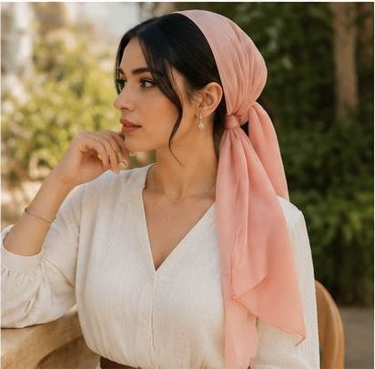 Peach Chiffon Scarf Women Lightweight Soft Hijab Shawl Wrap Elegant 7 Peach Chiffon Scarf Women Lightweight Soft Hijab Shawl Wrap Elegant - Image 7