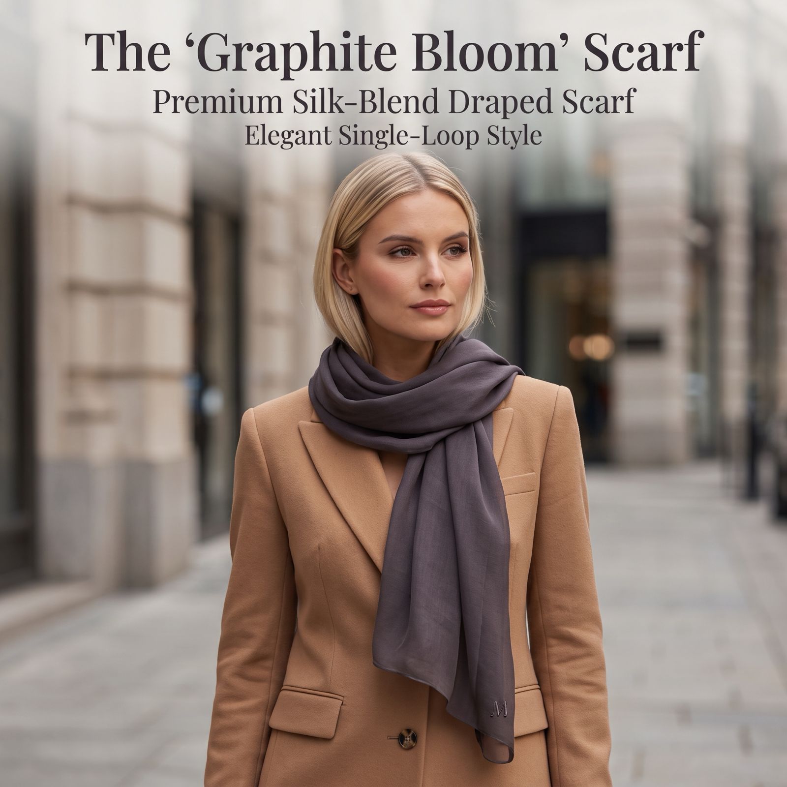 Women's Ultra Light Charcoal Plum Chiffon Scarf Hijab Shawl 4 Women's Ultra Light Charcoal Plum Chiffon Scarf Hijab Shawl - Image 4