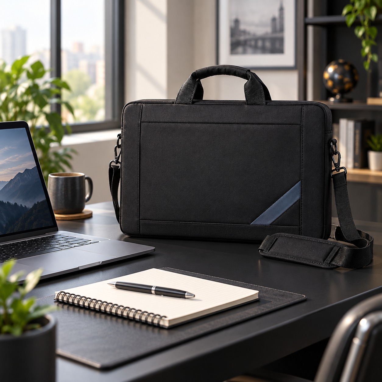 Panther Force 15.6in Laptop Bag Padded Carry Case Shoulder Strap Black Blue Work 4 Panther Force 15.6in Laptop Bag Padded Carry Case Shoulder Strap Black Blue Work - Image 4