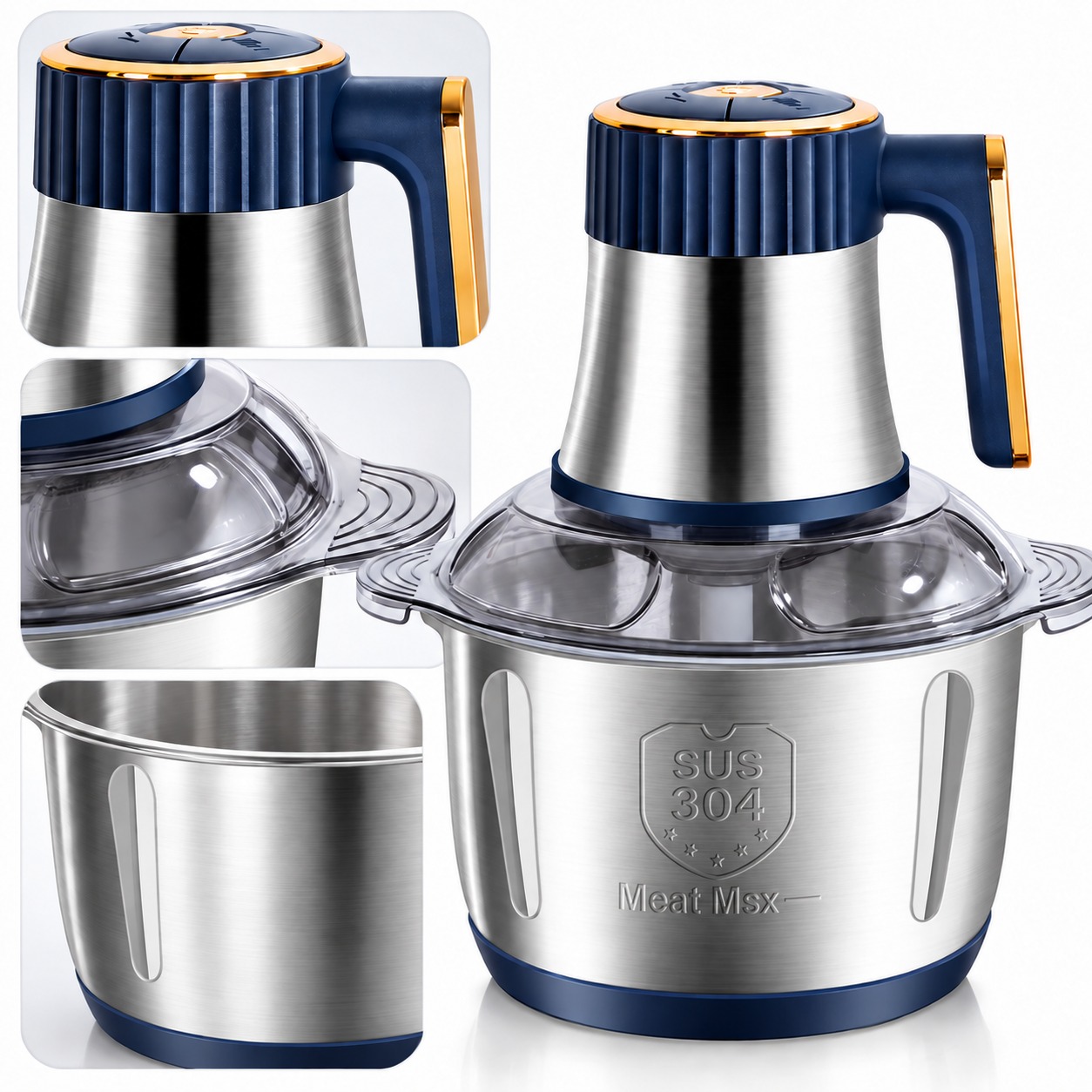 Electric Meat Grinder Food Chopper Mincer Stainless Steel 5L Bowl Kitchen Processor 3 Electric Meat Grinder Food Chopper Mincer Stainless Steel 5L Bowl Kitchen Processor - Image 3