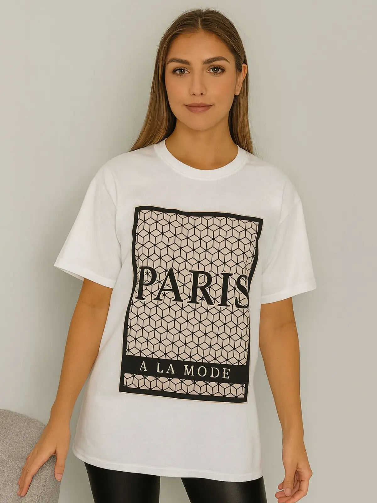 Ladies Paris A LA Mode Oversized T Shirt 2 Ladies Paris A LA Mode Oversized T Shirt - Image 2