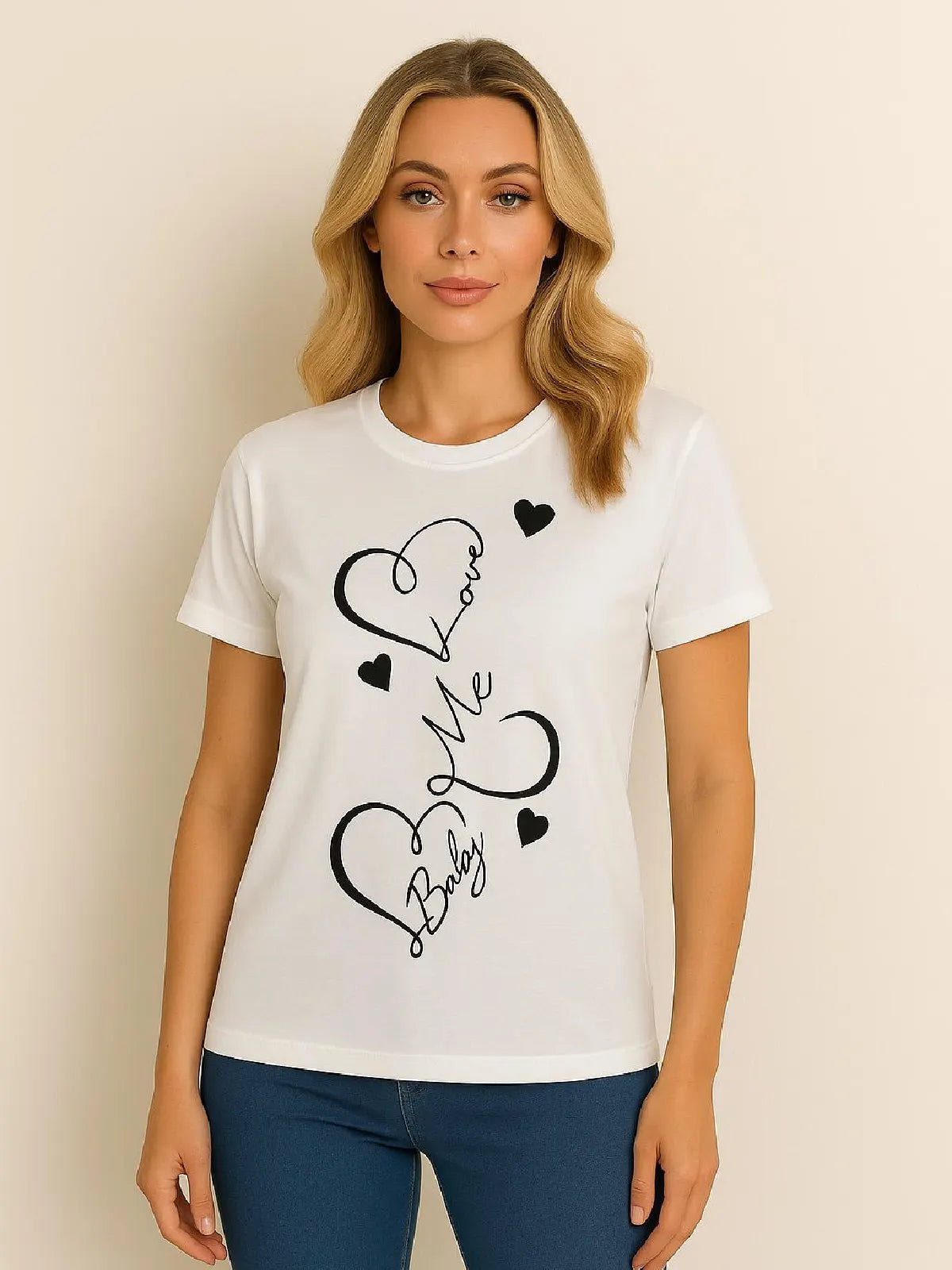Love Me Baby” Heart Print T-Shirt 2 Love Me Baby” Heart Print T-Shirt - Image 2