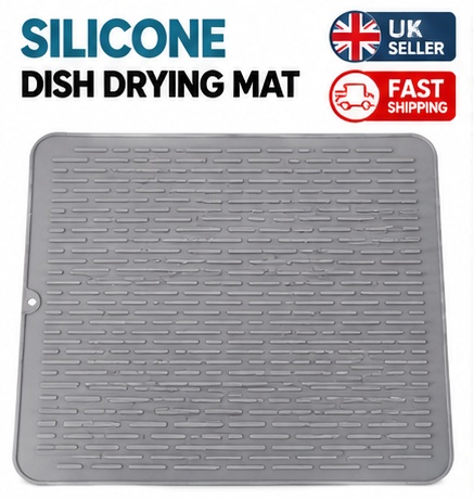 Silicone Dish Drying Mat Non Slip Draining Pad Kitchen Sink Worktop Protector UK 1 Silicone Dish Drying Mat Non Slip Draining Pad Kitchen Sink Worktop Protector UK