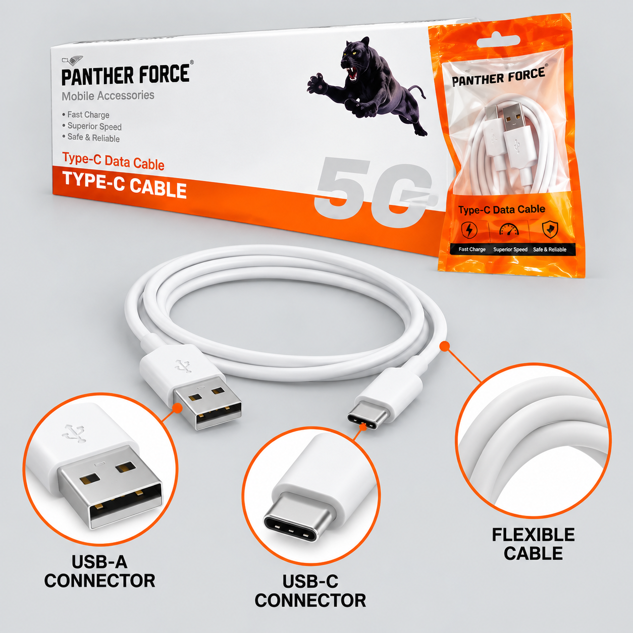 PANTHER FORCE Type-C Poly Bag Cable 5G 3 PANTHER FORCE Type-C Poly Bag Cable 5G - Image 3