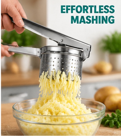 Stainless Steel Potato Ricer Masher Press for Fruit Vegetable Puree Kitchen Tool 11 Stainless Steel Potato Ricer Masher Press for Fruit Vegetable Puree Kitchen Tool - Image 11