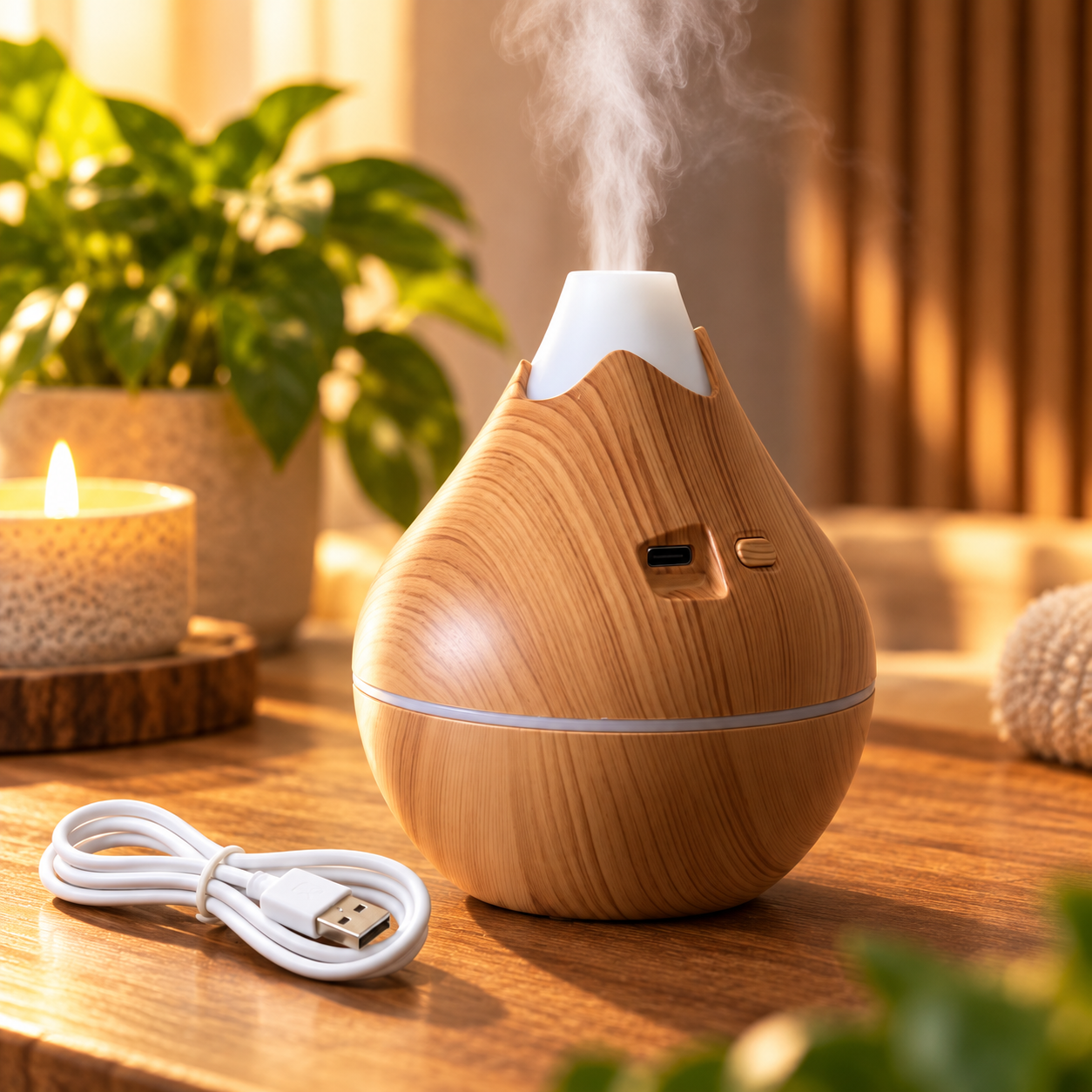 200ml USB Aroma Diffuser Humidifier Wood Grain LED Light 6x10ml Oils Gift Set UK Small 8 200ml USB Aroma Diffuser Humidifier Wood Grain LED Light 6x10ml Oils Gift Set UK Small - Image 8